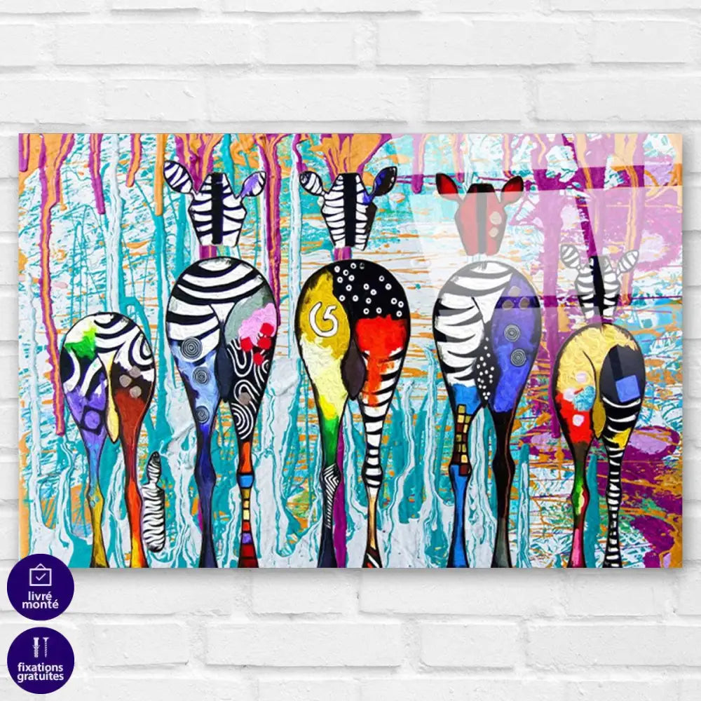 Tableau Les Zèbres colorés - Montableaudeco