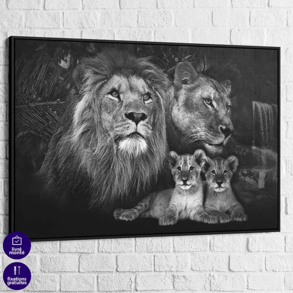 Tableau Lion En Famille - Montableaudeco