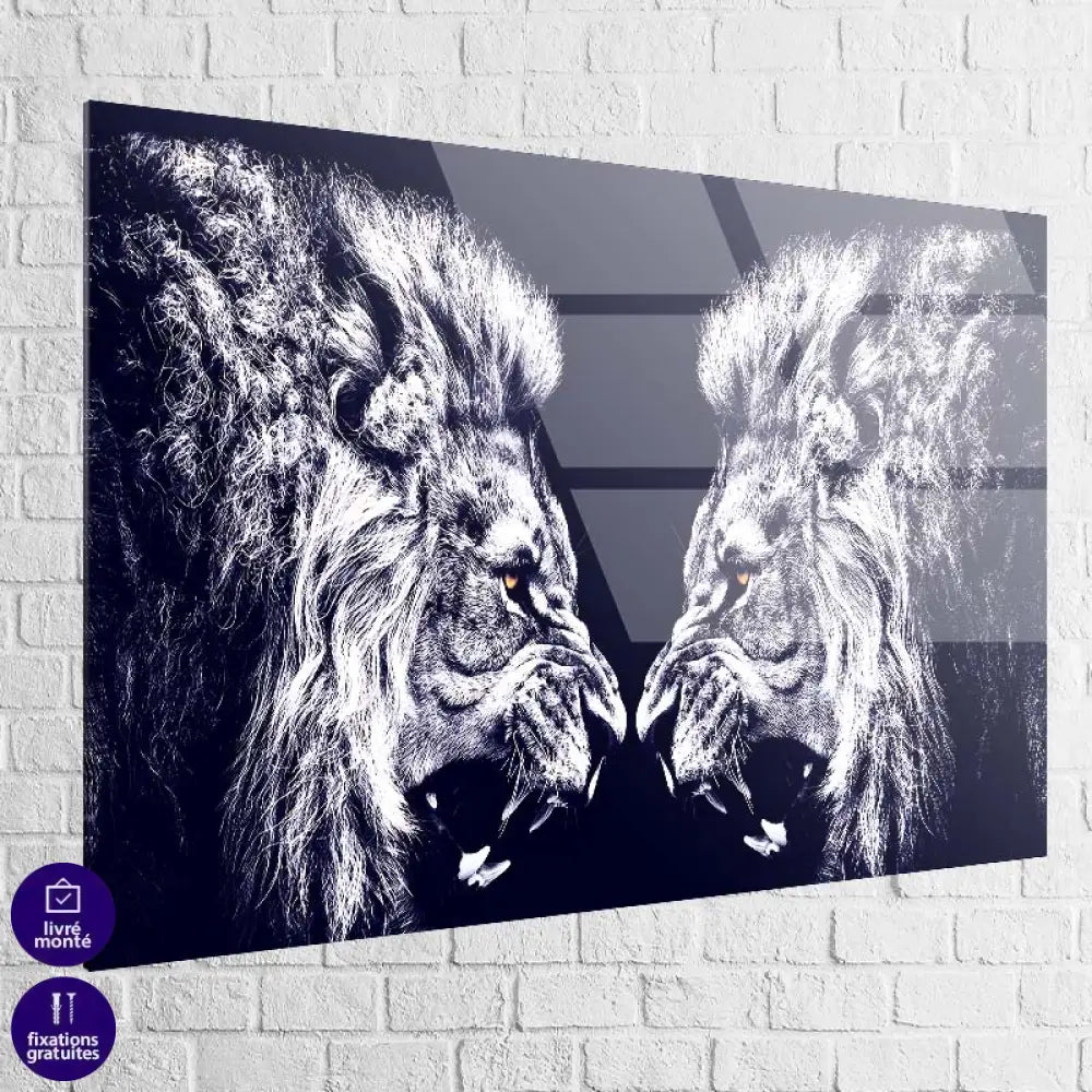 impression murale lion majestueux et intense