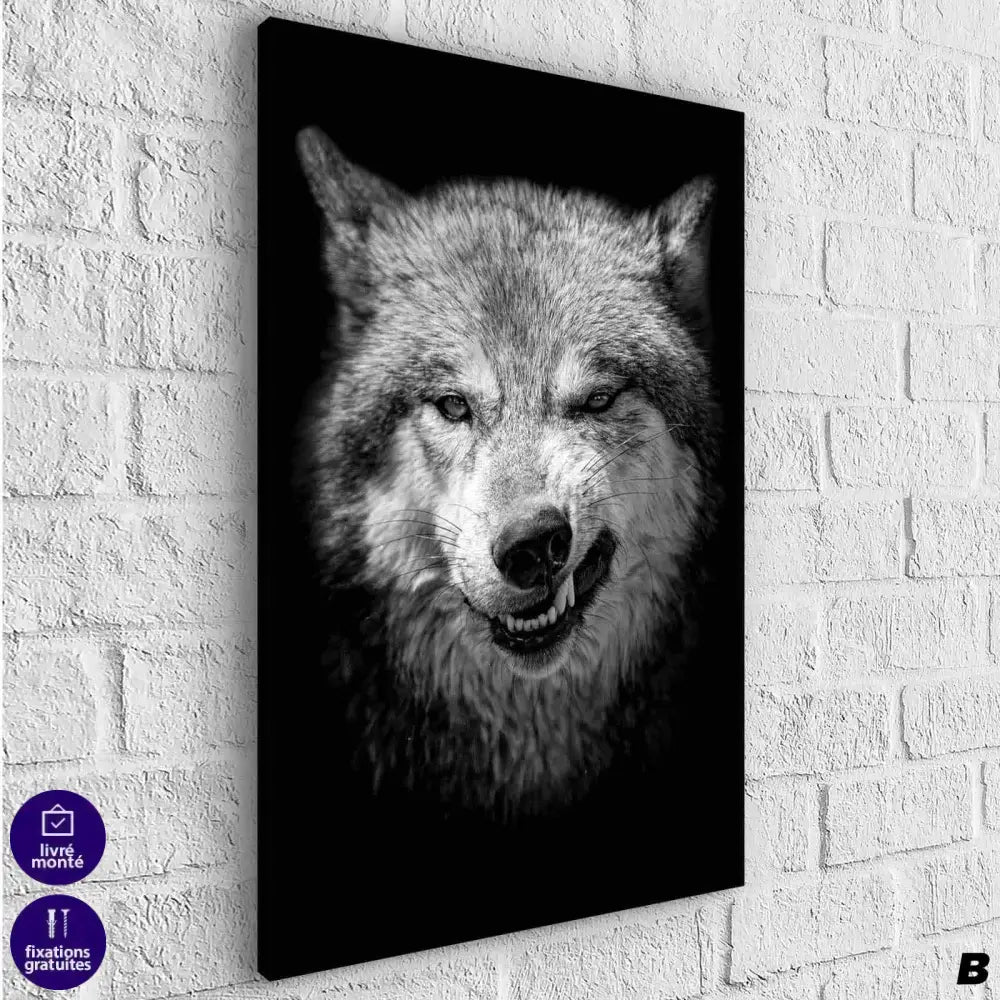 Tableau Loup Noir et Blanc - Montableaudeco