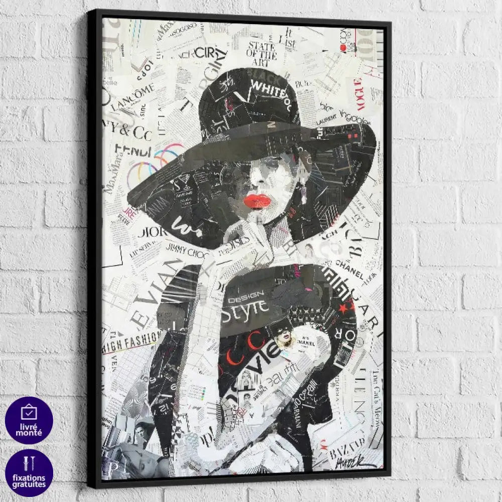 Tableau Luxe Silhouette Glamour 40x60cm / Cadre Noir Tableau Luxe