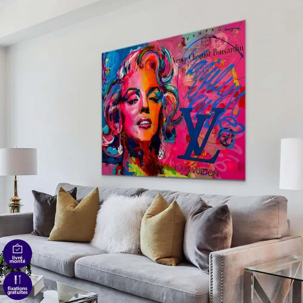 Tableau Marilyn Monroe LV Champagne - Montableaudeco