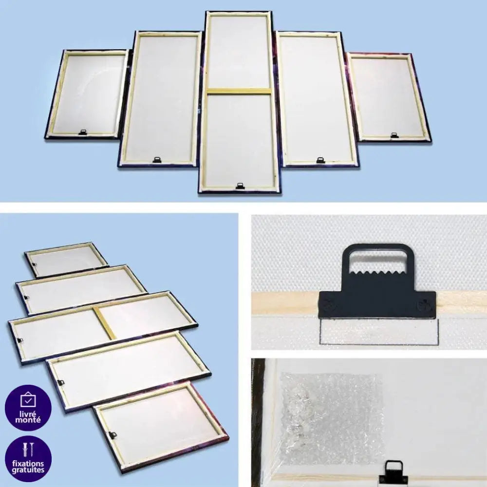Tableau Mer et Nuage 5 Panneaux - Montableaudeco