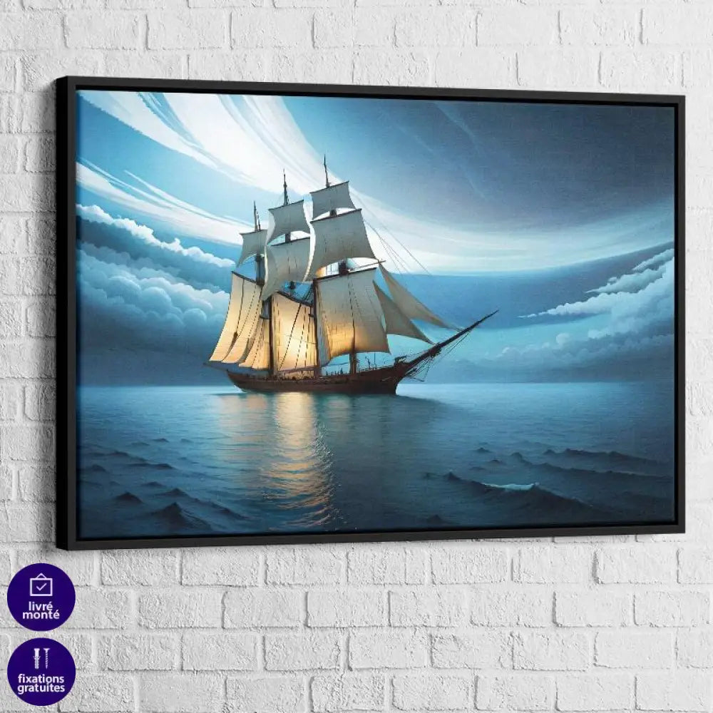 Tableau Mer Voilier de nuit - Montableaudeco
