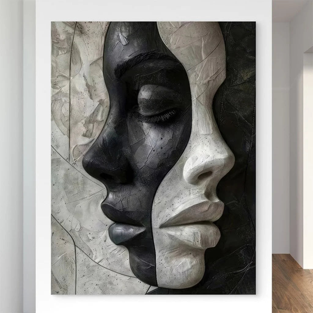 Tableau moderne L'Art des Contraires noir et blanc pour décoration murale contemporaine