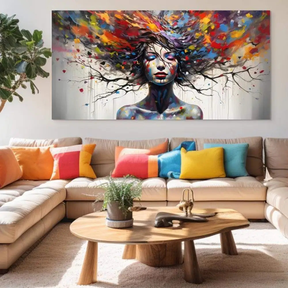 Tableau Moderne Rêve en Couleurs 40x80cm / Toile tendue sur châssis Tableau moderne