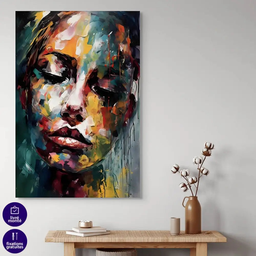 Tableau Moderne Visage en Fusion Tableau Moderne