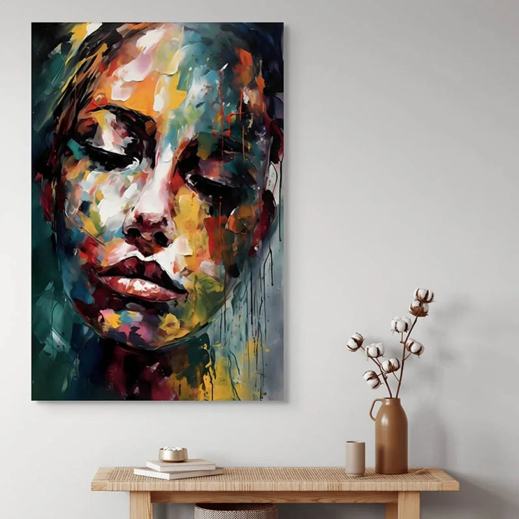 Tableau Moderne Visage en Fusion Tableau Moderne