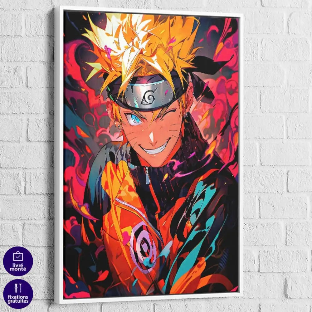 illustration murale Naruto avec ambiance feu et chakra