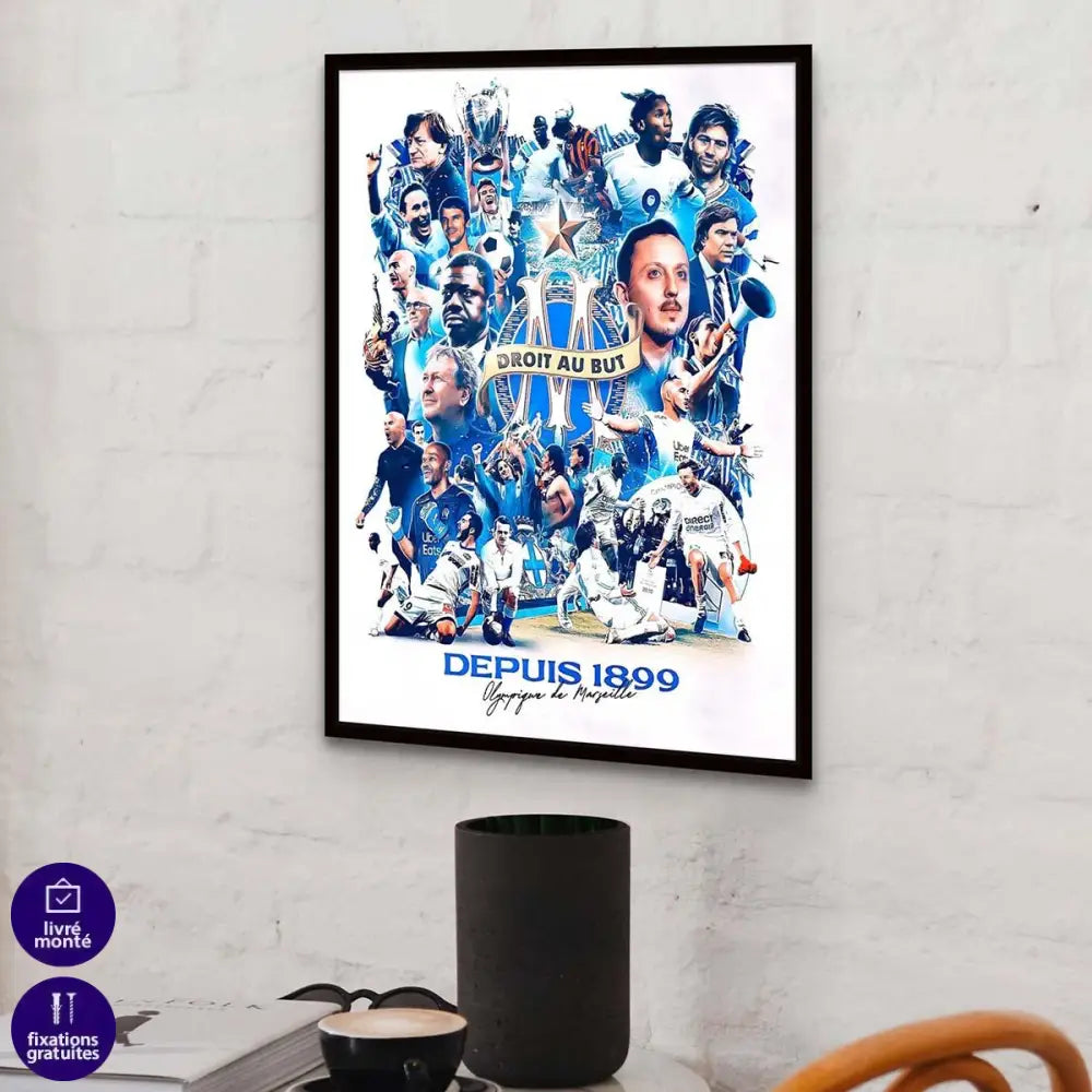 Tableau Olympique de Marseille Légendaires - Montableaudeco