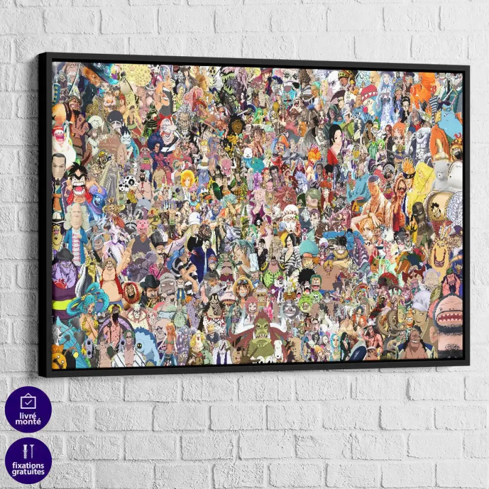 Tableau One Piece L’Héritage de Gol D. Roger 40x60cm / Cadre Noir Tableau One Piece