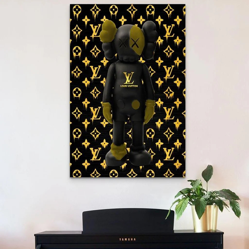 tableau ours noir or style urbain