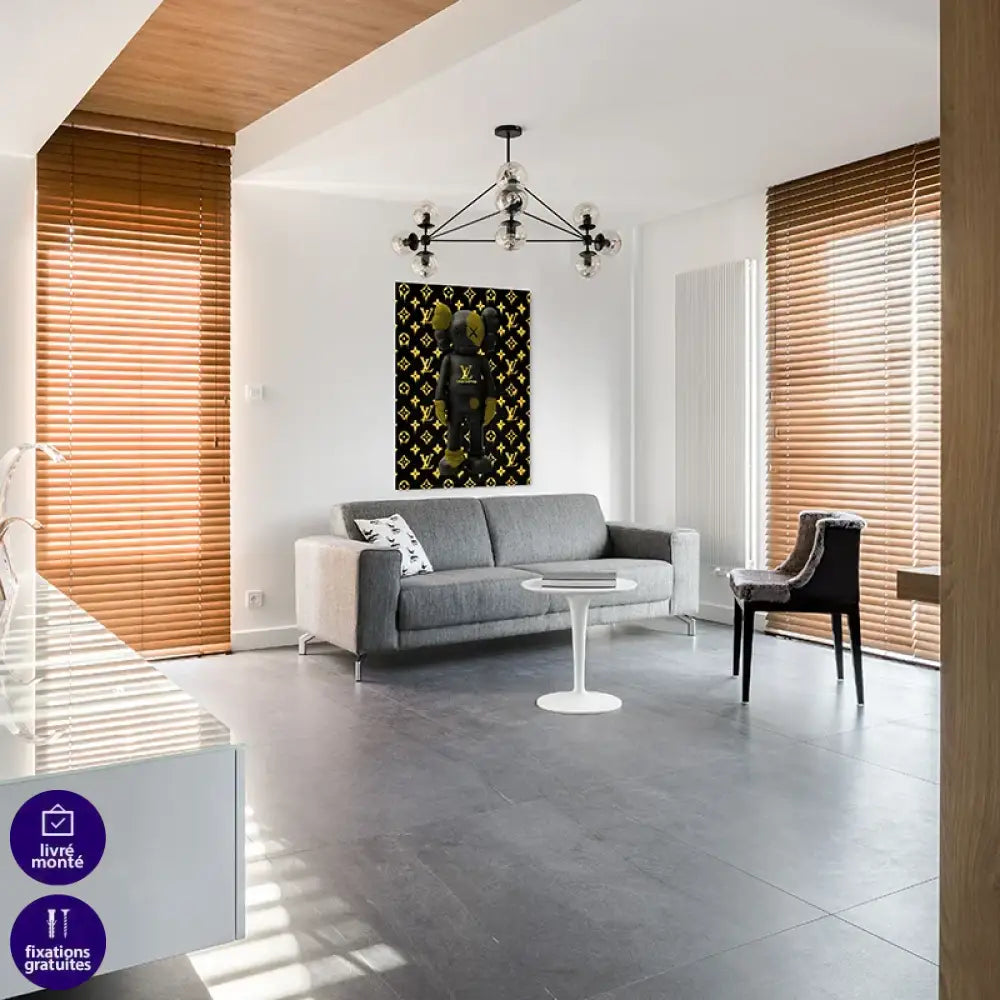 tableau moderne ours luxe doré