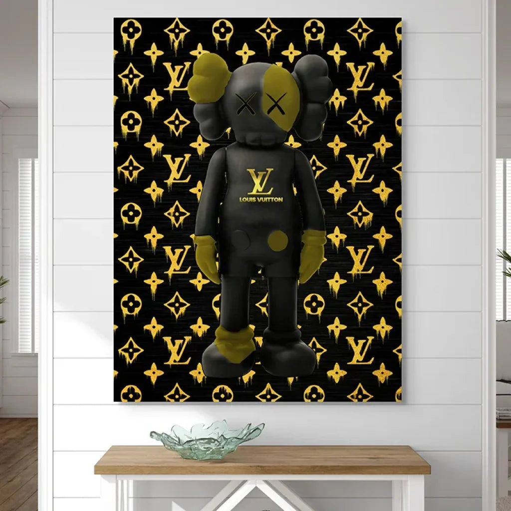 tableau ours fashion noir et or