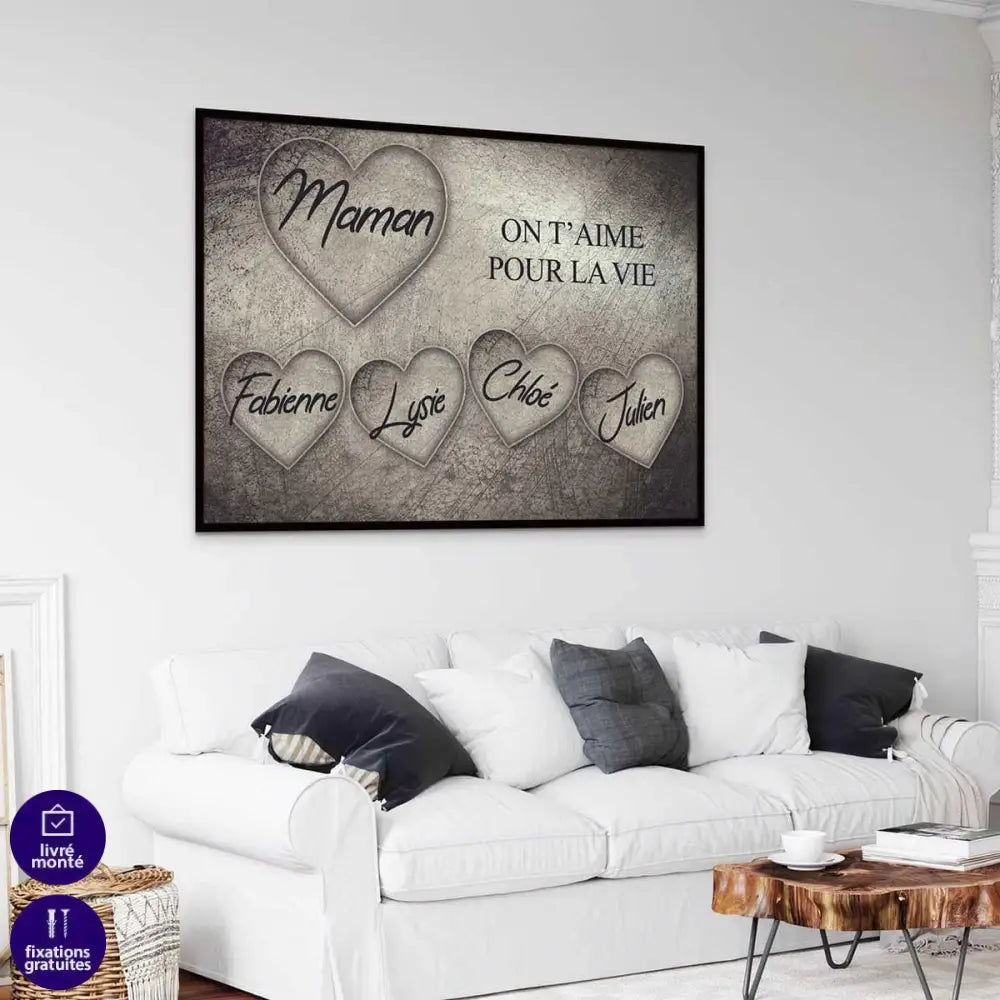 Tableau Personnalisé Famille Maman - Montableaudeco