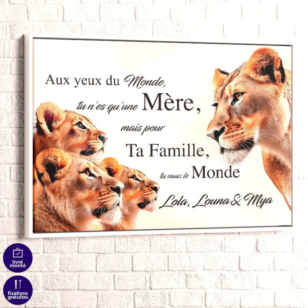 Tableau Personnalisé Maman cadre blanc