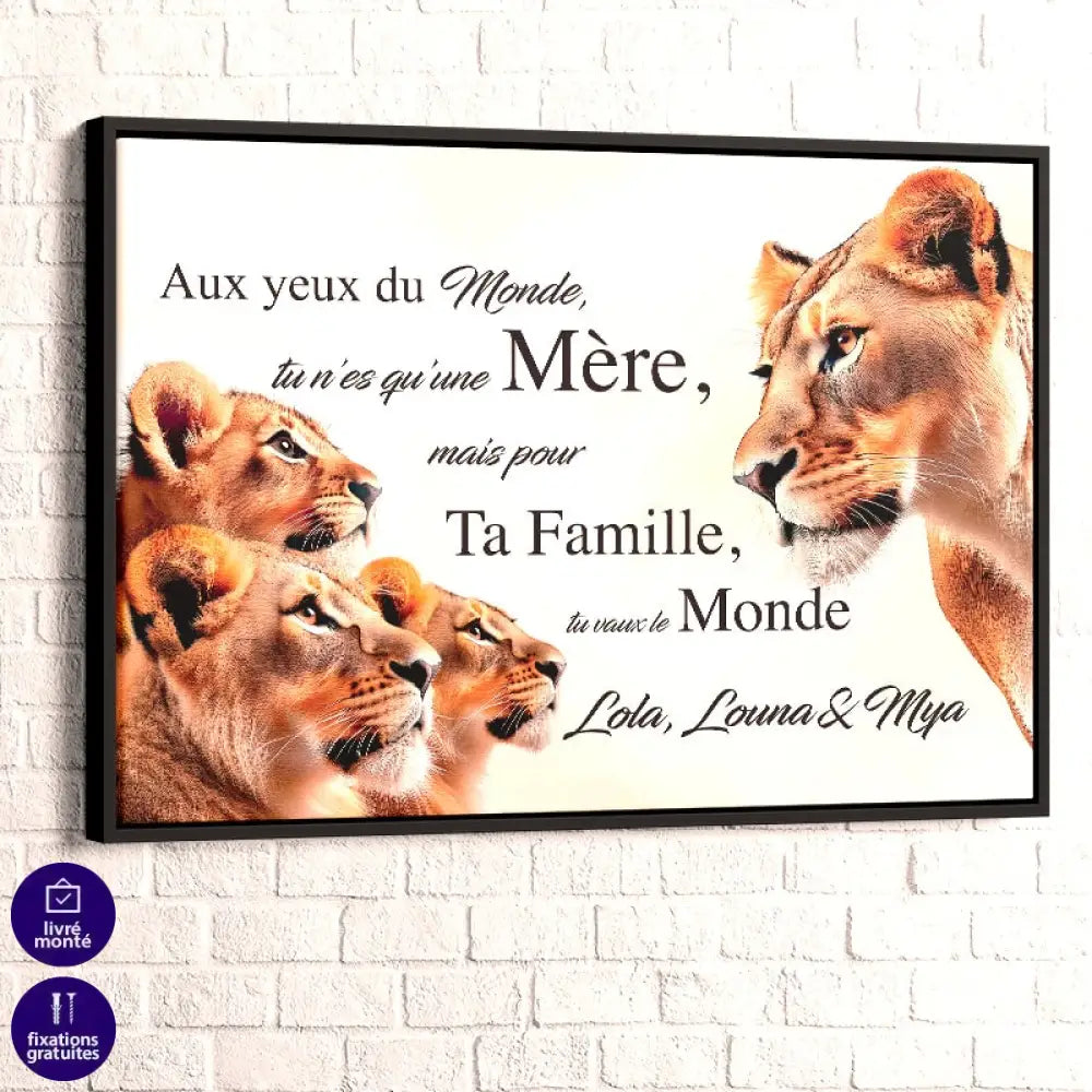 Tableau Personnalisé Maman cadre noir