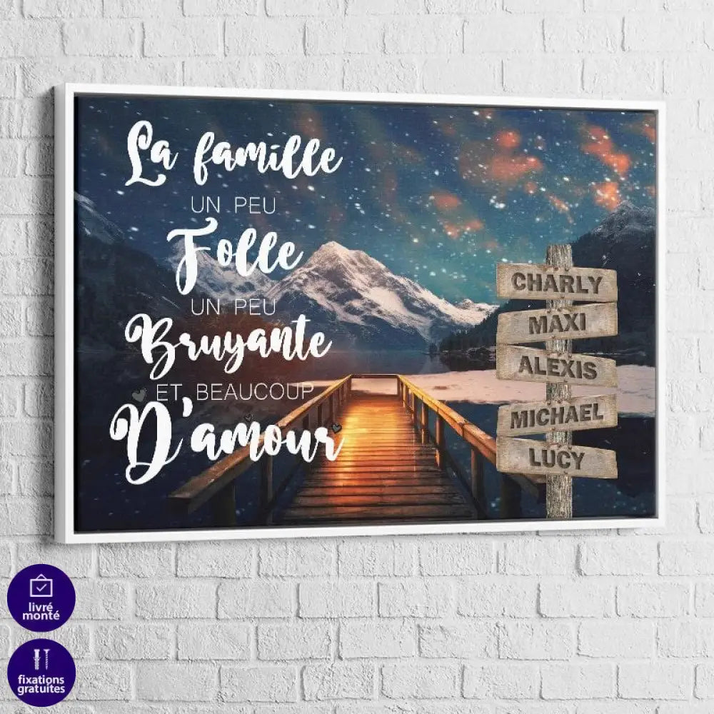 Tableau Personnalisé Prénoms avec Message Le Lac - Montableaudeco