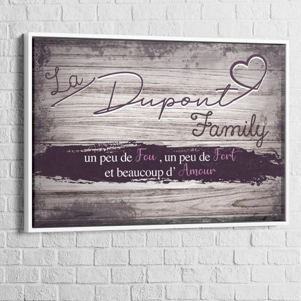 Tableau Personnalisé Family Cadre noir