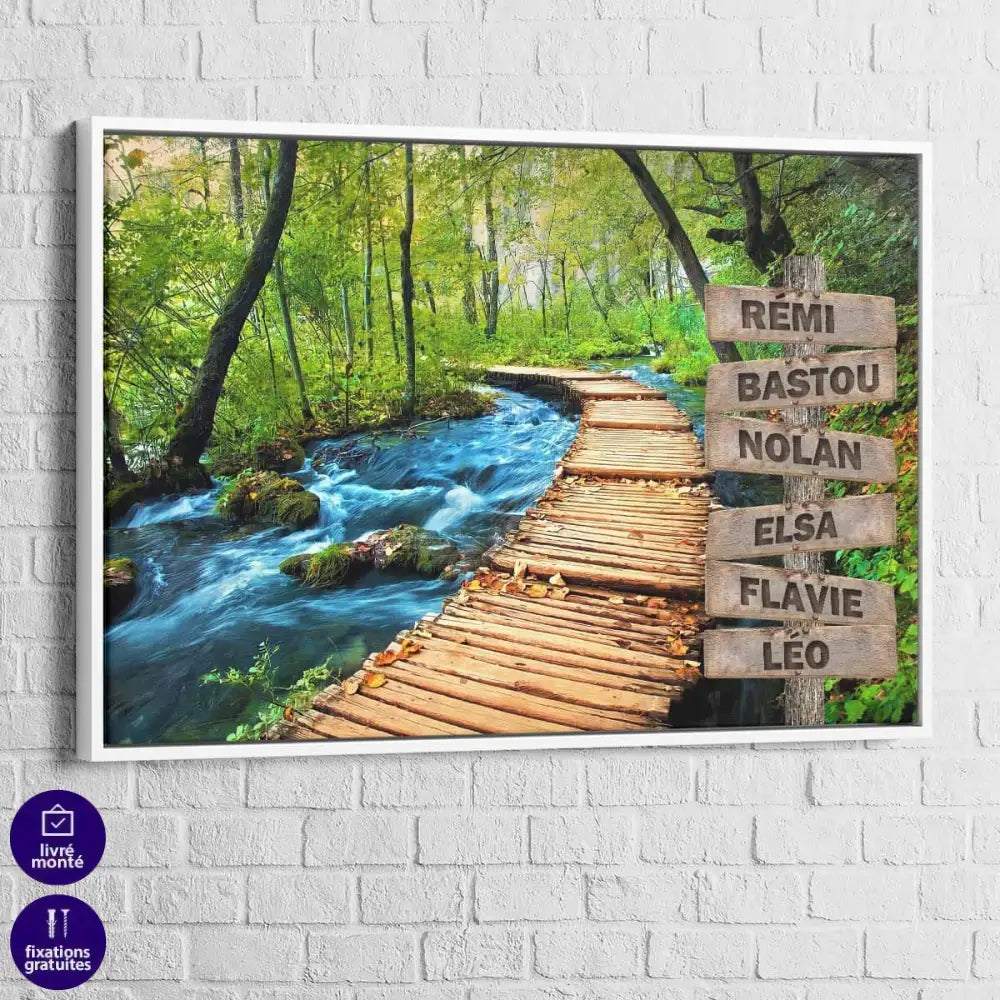 Tableau Personnalisé Prénoms Foret et Rivière - Montableaudeco