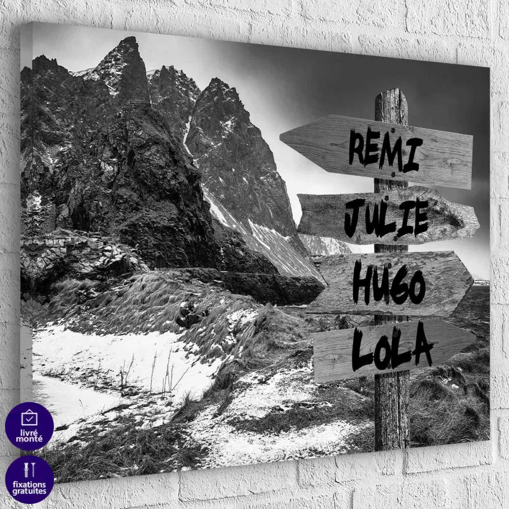 Tableau Personnalisé Prénoms La Montagne - Montableaudeco