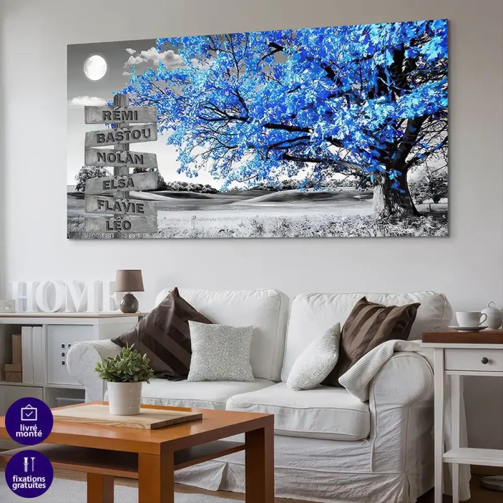 déco murale émotion tableau arbre et prénoms personnalisés