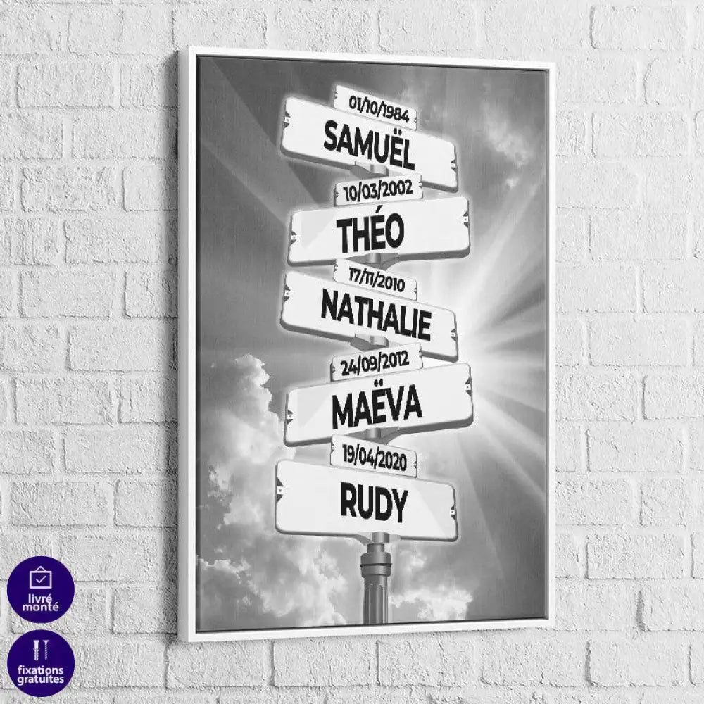 Tableau Personnalisé Prénoms Nuage - Montableaudeco