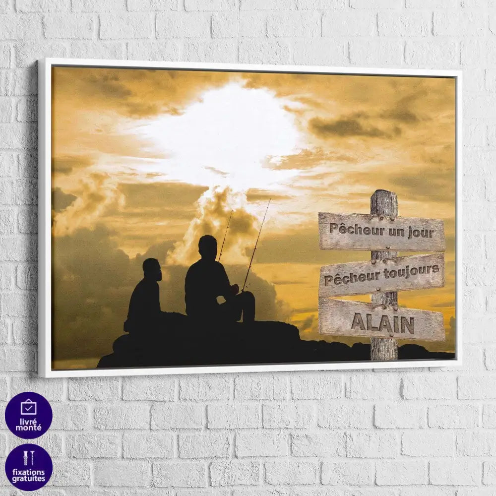 Tableau Personnalisé Prénoms Pêche - Montableaudeco