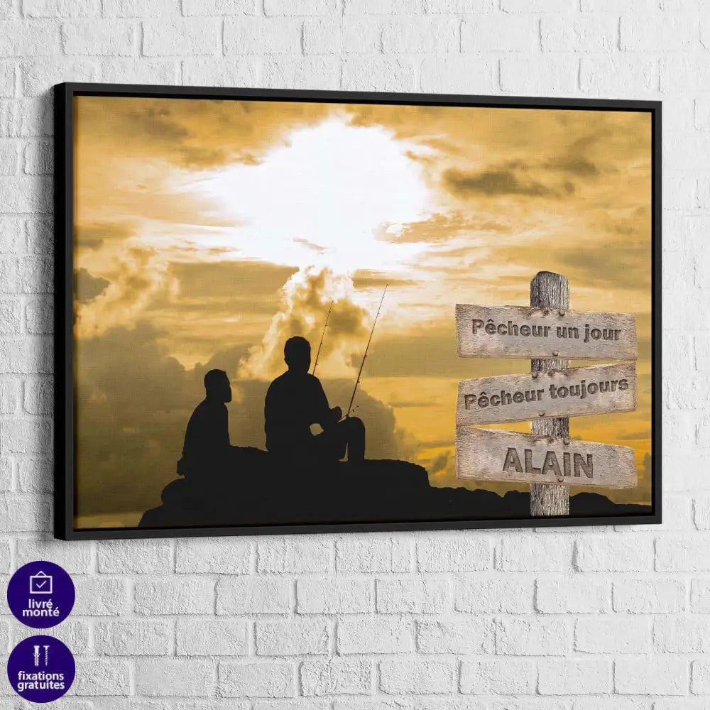 Tableau Personnalisé Prénoms Pêche - Montableaudeco