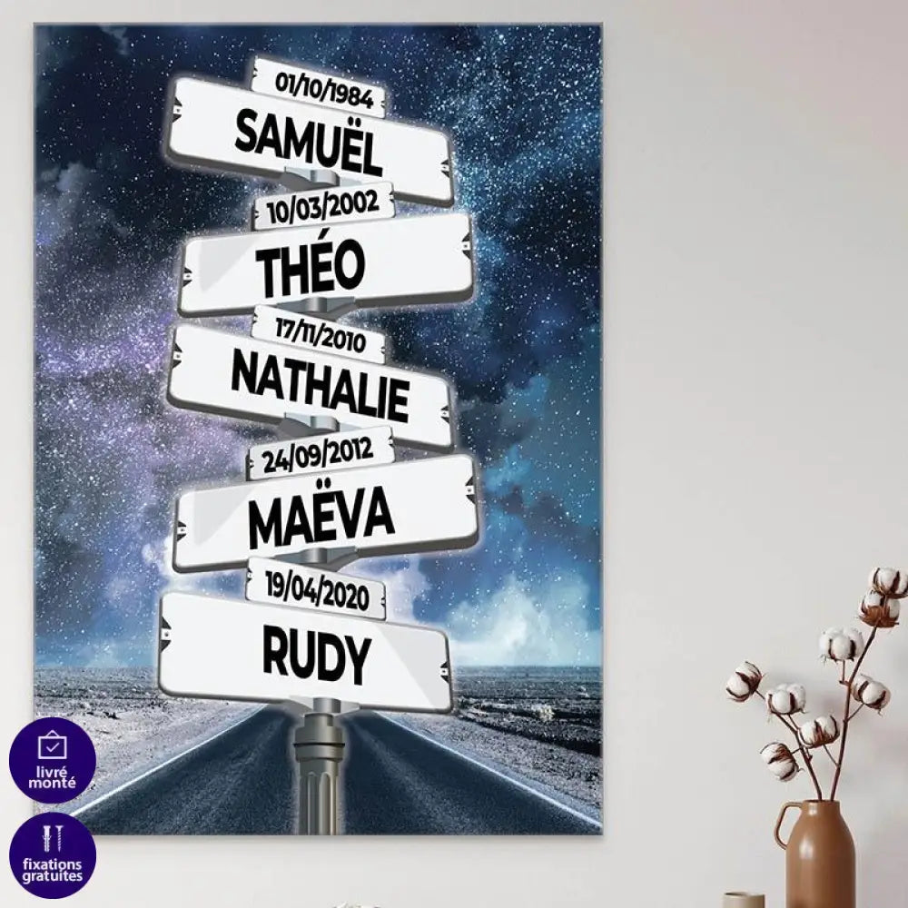 Tableau Personnalisé Prénoms Sous les étoiles - Montableaudeco
