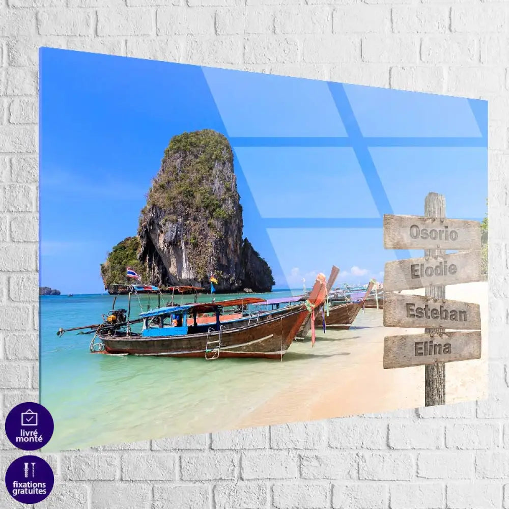 Tableau Personnalisé Prénoms Thailande 40x60cm / Plexiglas Toile Imprimée