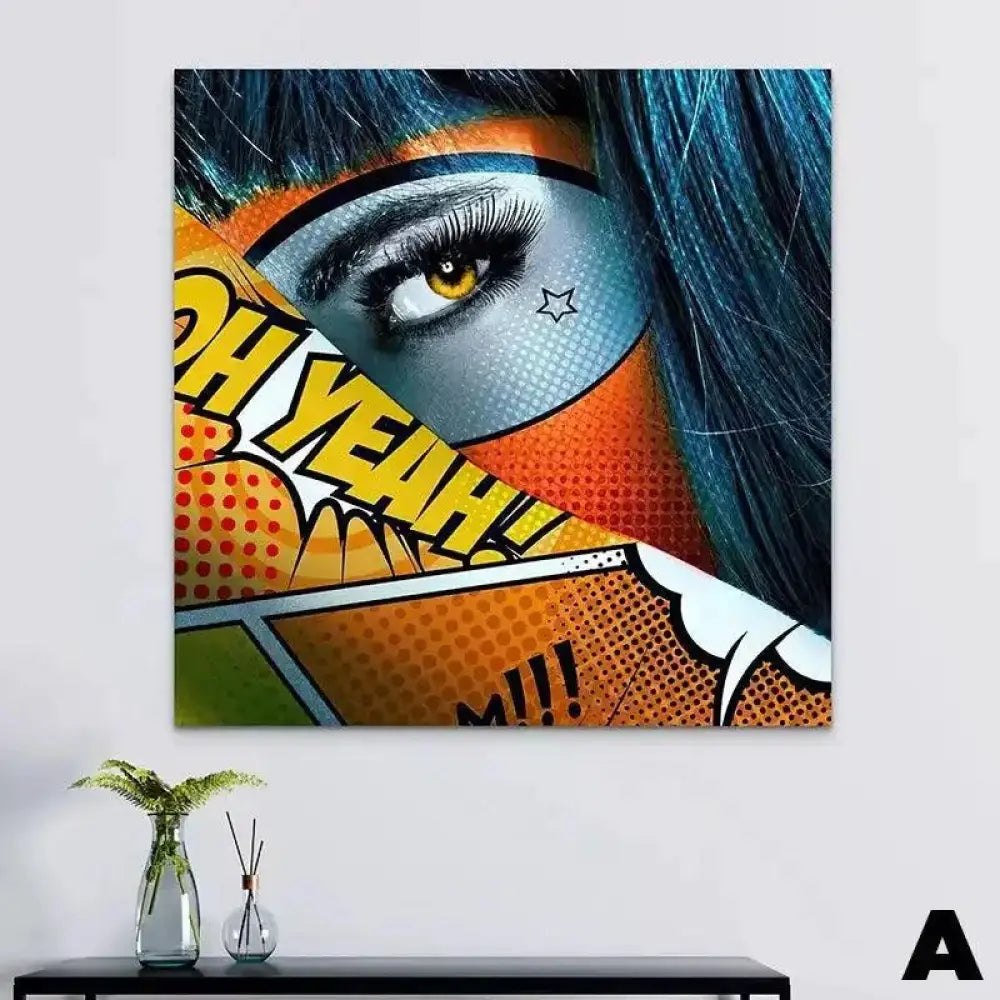 Tableau Pop Art Collection de Femmes Tatouées Flashy et Colorées - Montableaudeco