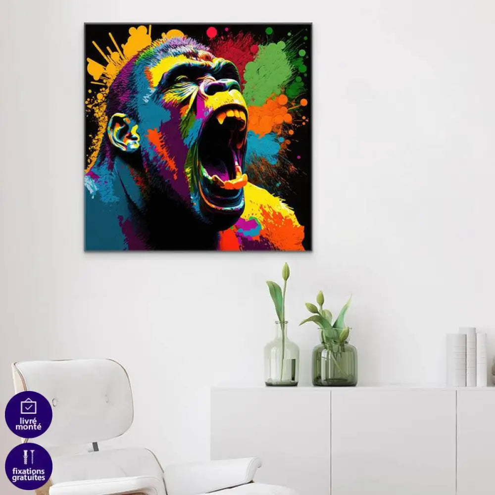 Tableau Pop Art Gorille La Colère - Montableaudeco