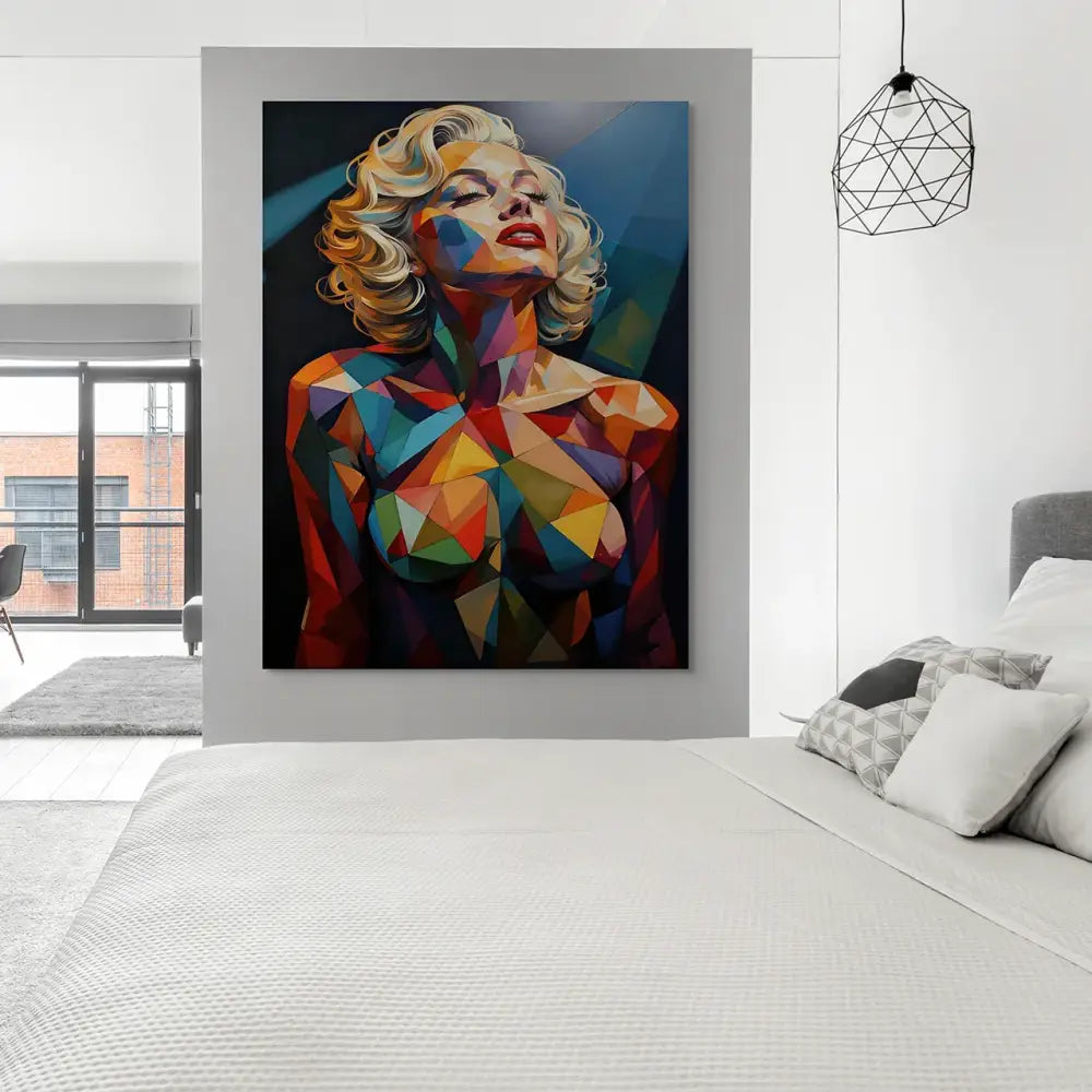 Tableau Pop Art – Marilyn Monroe Géométrique Multicolore
