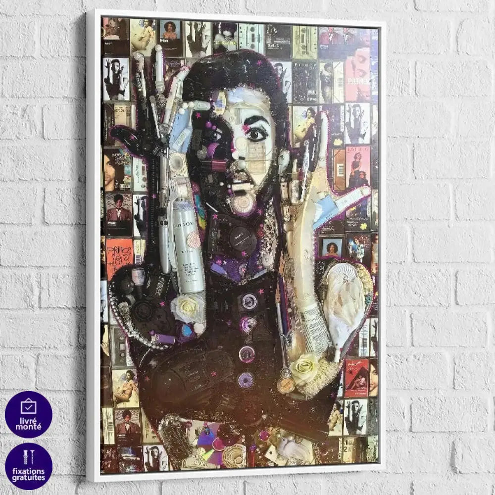 Tableau Prince Portrait Composé 40x60cm / Cadre Blanc Tableau Célébrité