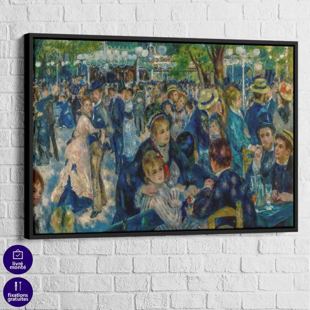 Cadre flottant noir autour du tableau Renoir, rendu galerie