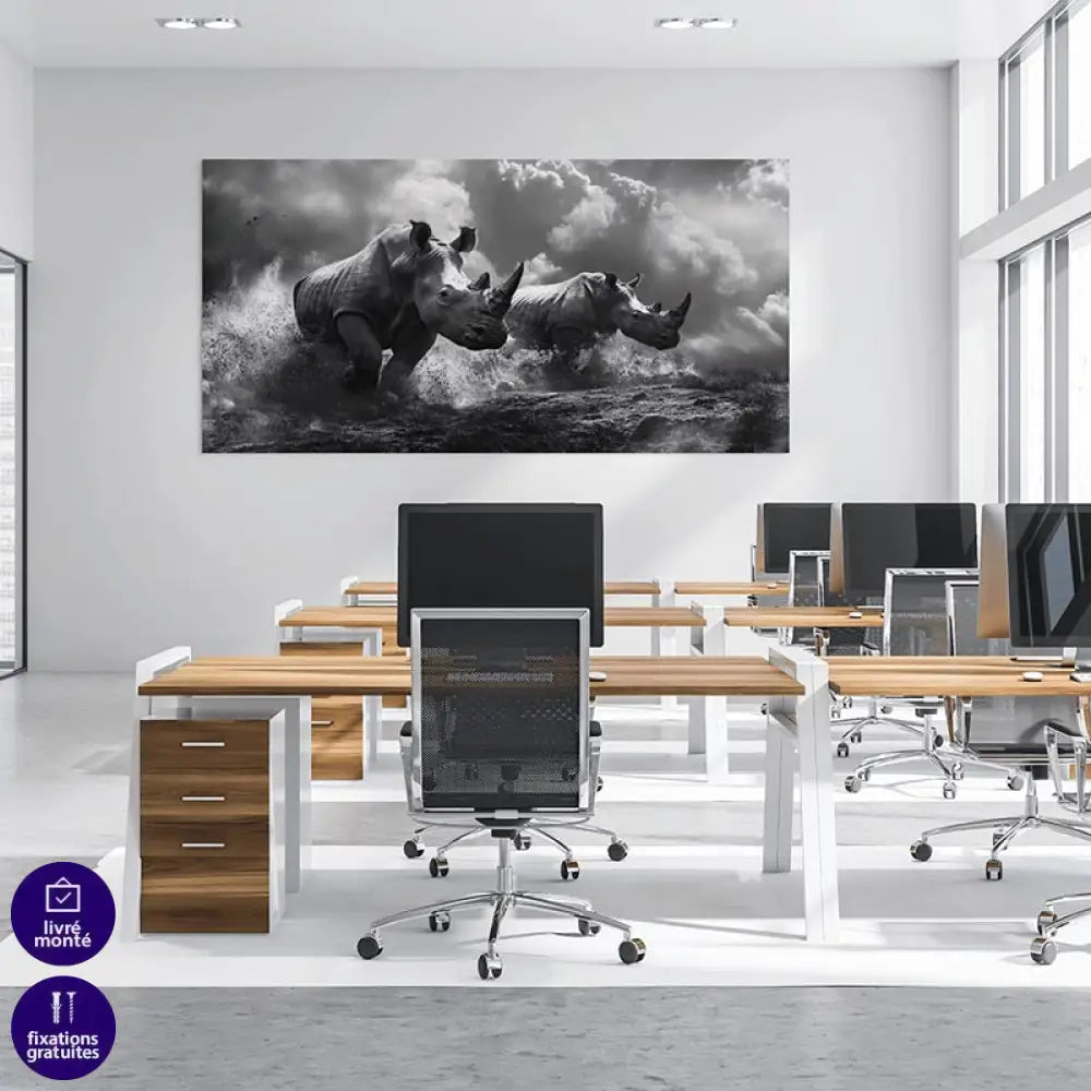 Tableau Rhinocéros La Charge
