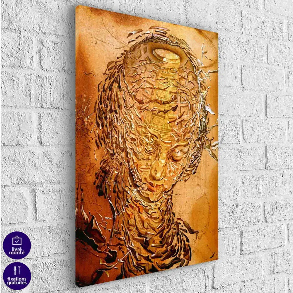 Tableau Salvador Dali Tête Raphaélesque éclatée - Montableaudeco