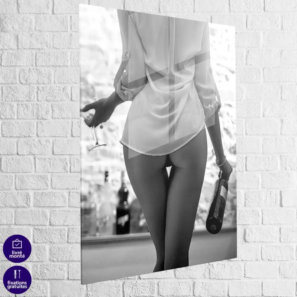 Tableau Sexy « Champagne & Tentations » en plexiglas – rendu brillant premium