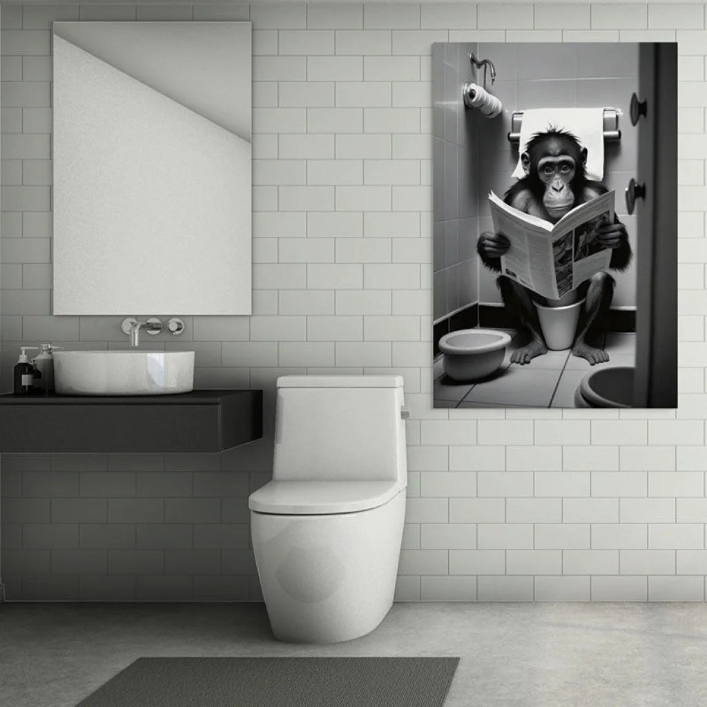 Tableau Singe aux Toilettes Tableau Singe
