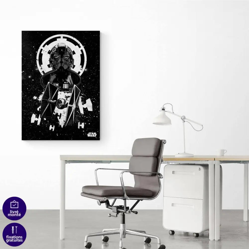 Tableau Star Wars Noir et Blanc X-Wing - Montableaudeco