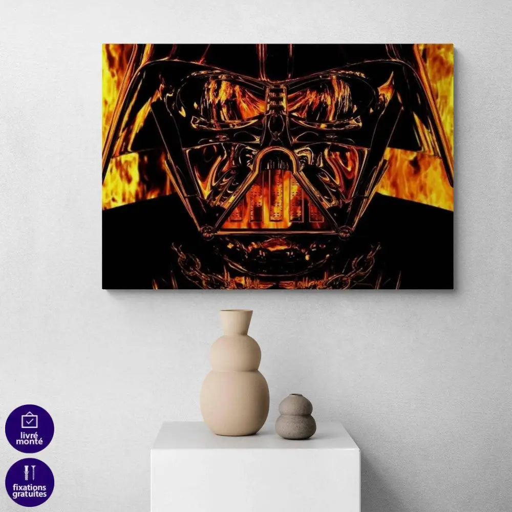 Tableau Star Wars Retro Dark Vador Fire - Montableaudeco
