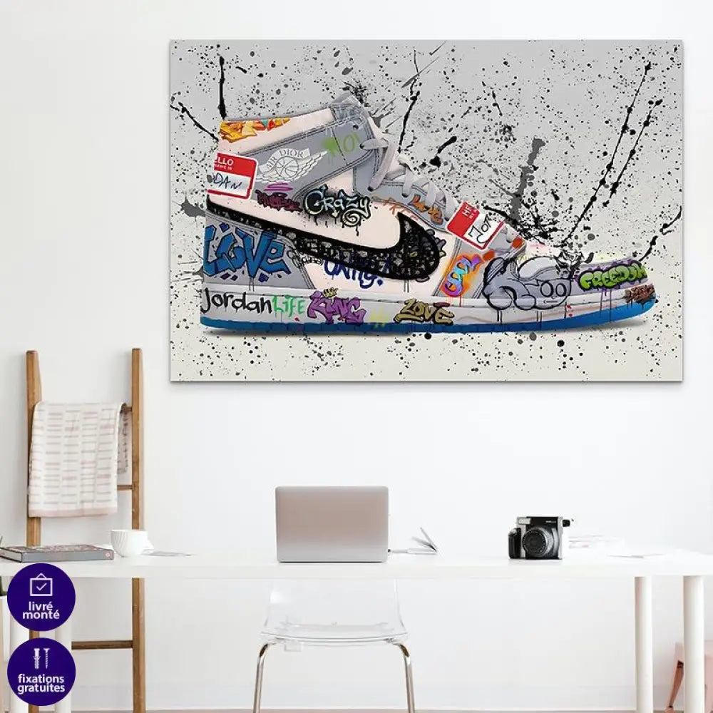 Tableau StrTableau Street Art | AIr Jordan Dior | Profitez des Promos -20% beet Art Air Dior King - Montableaudeco