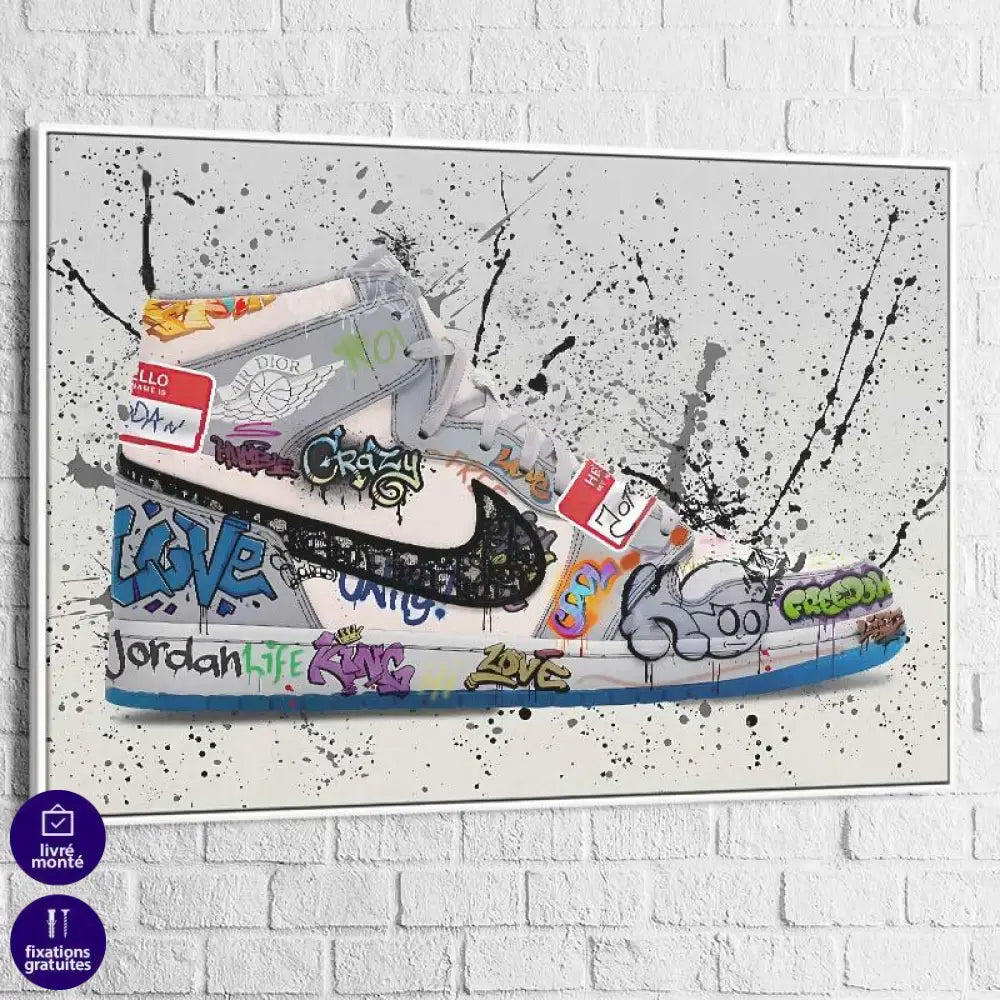 Tableau StrTableau Street Art | AIr Jordan Dior | Profitez des Promos -20% deet Art Air Dior King - Montableaudeco