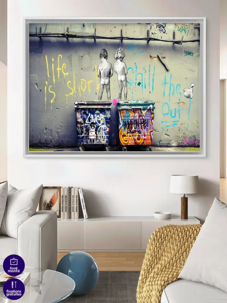 Tableau Street Art Banksy Life is Short