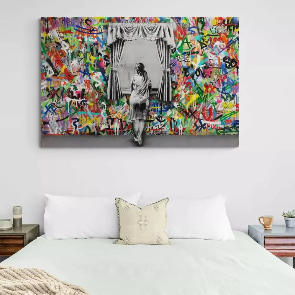 Tableau Street Art Banksy The Window - Montableaudeco