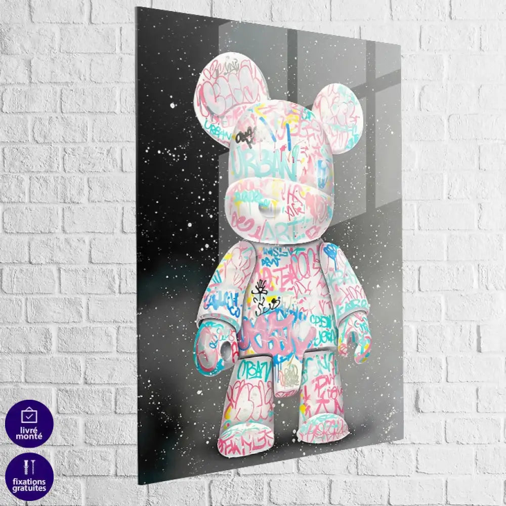 tableau street art bear graffiti en plexiglas