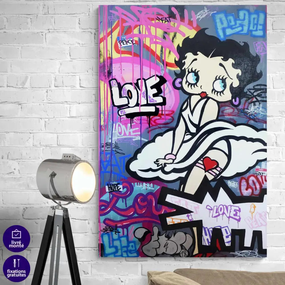 Tableau Street Art Betty Boop - Montableaudeco