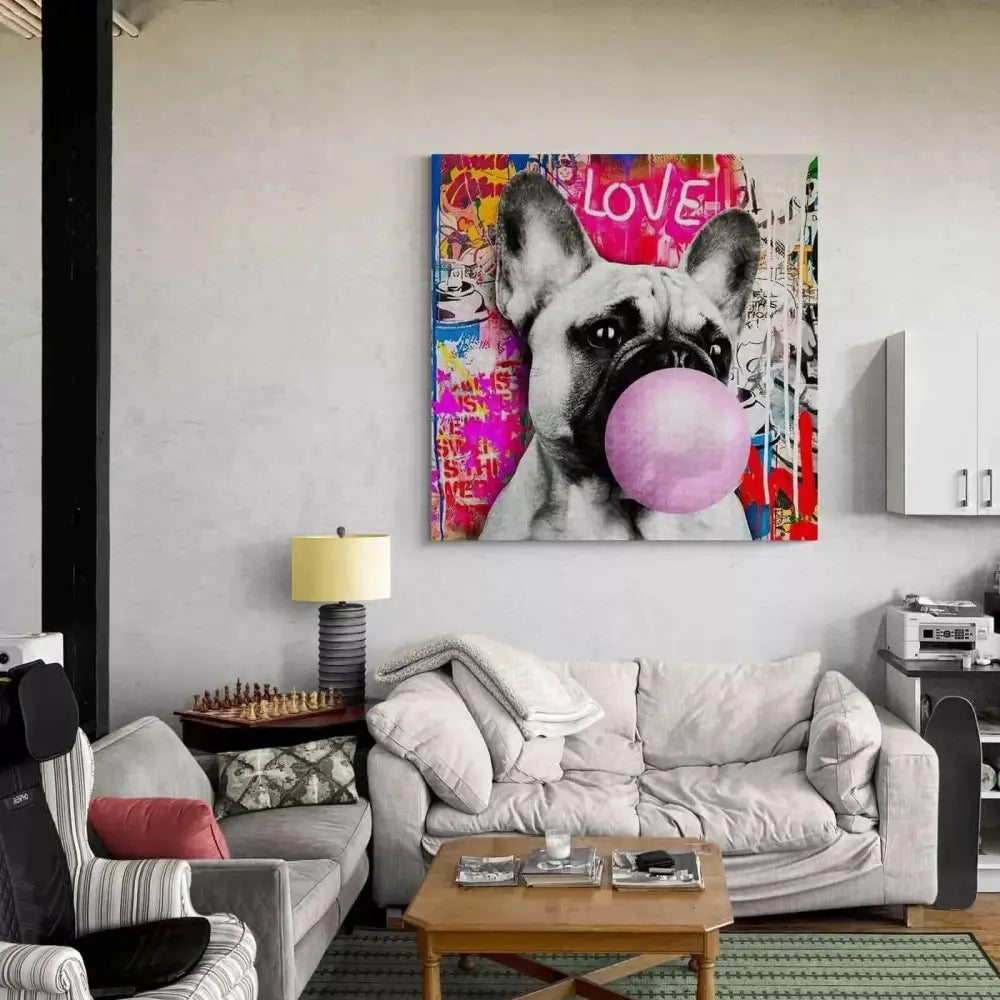 Tableau Street Art Bulldog Français - Montableaudeco