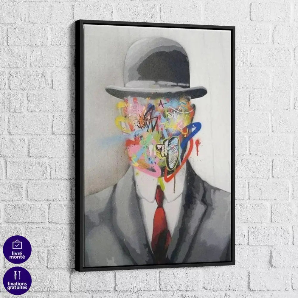 Tableau Street Art Chapeau Melon - Montableaudeco